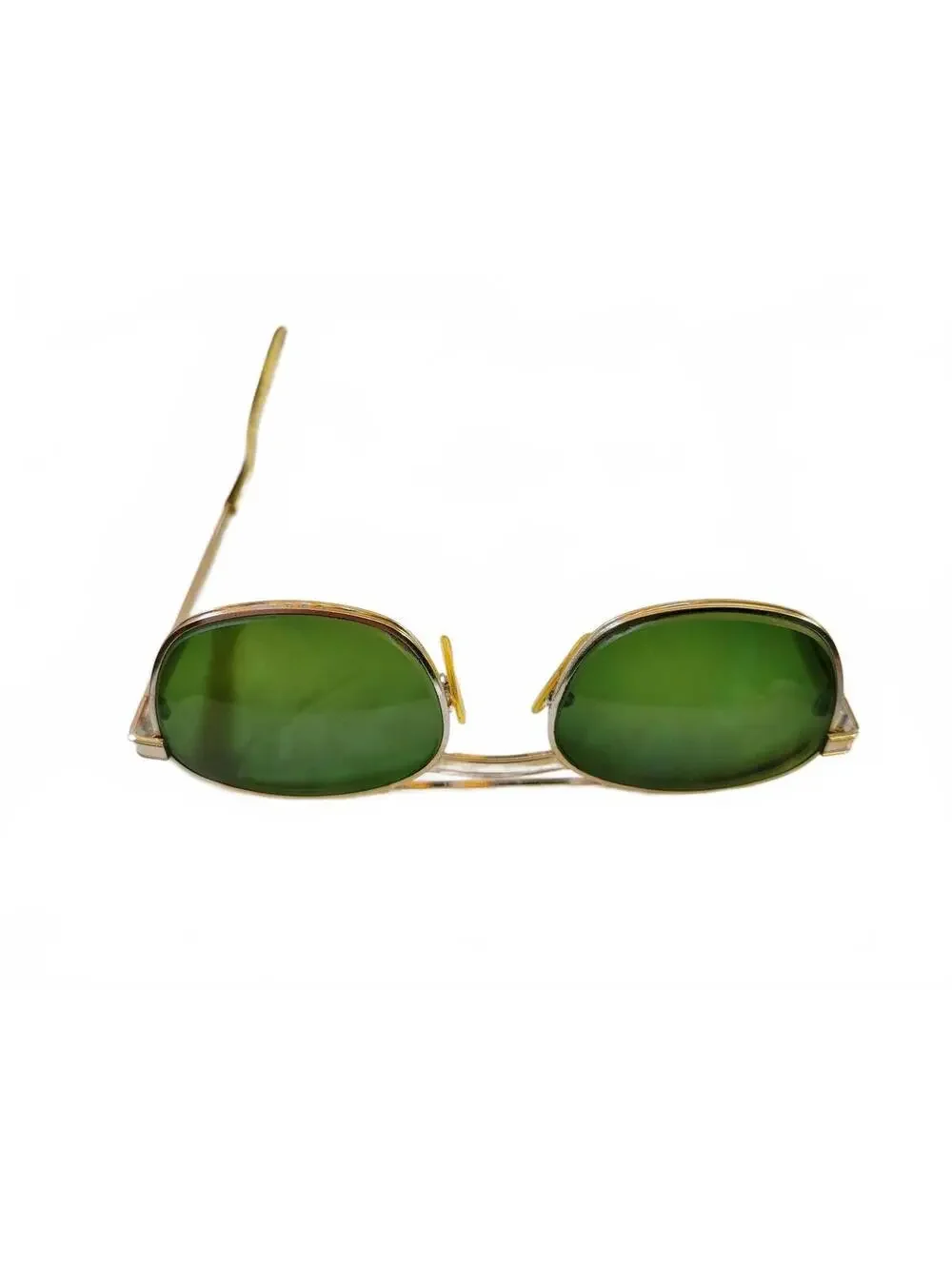 Vintage Titmus 52-20 5 1/2 Sunglasses Silver Frame Green Tinted Lenses